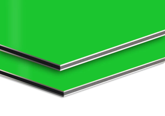 4mmのApple Green PVDF アルミコンポジットパネル 幅1.22m 外壁のカーテン壁のための防火 ACPシート